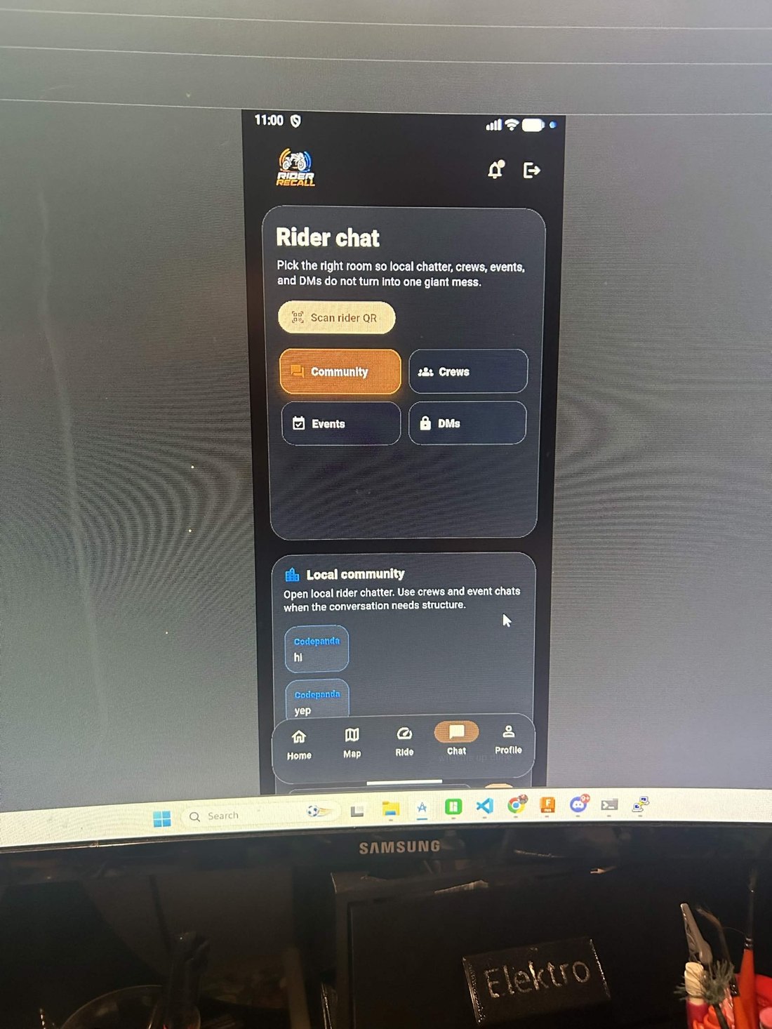 Rider Recall chat tab