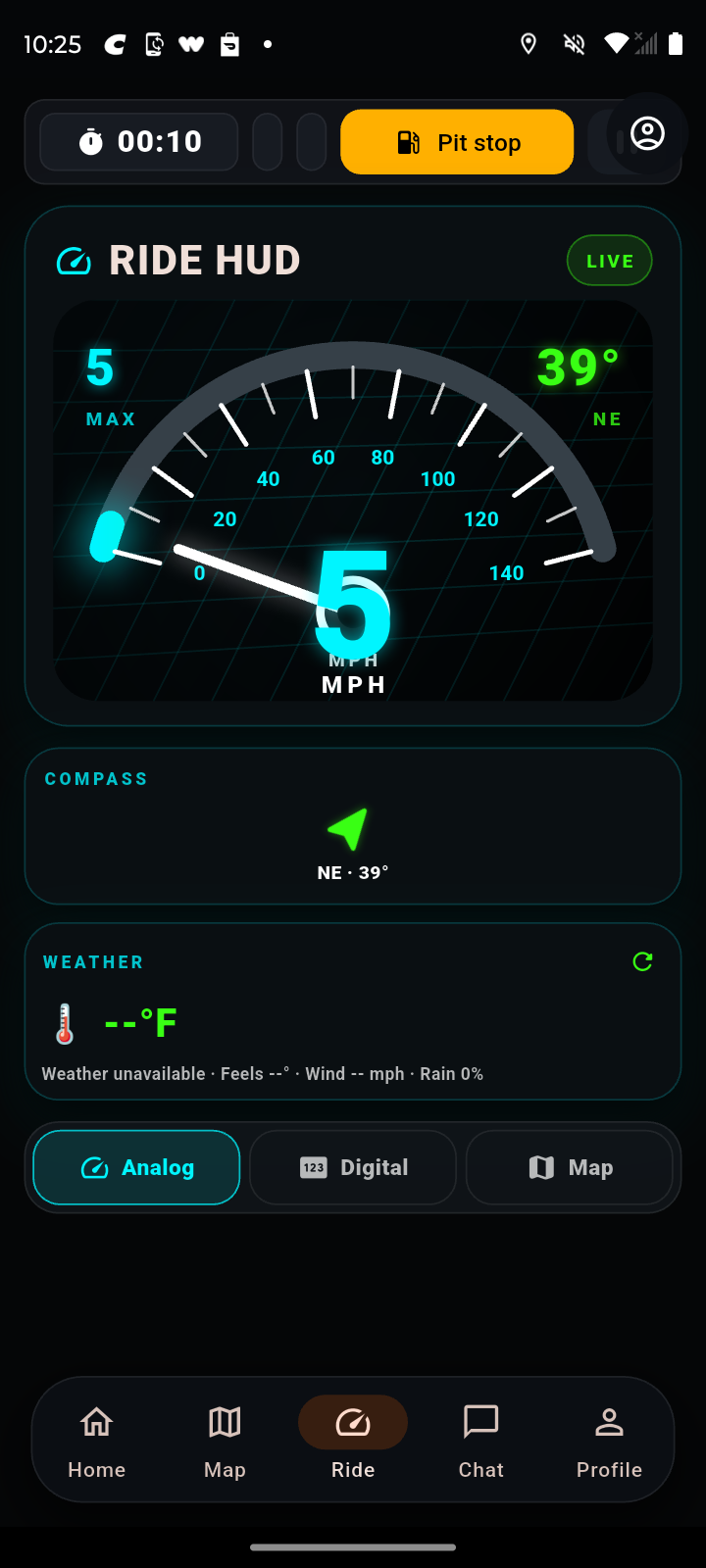 Rider Recall Ride HUD screen