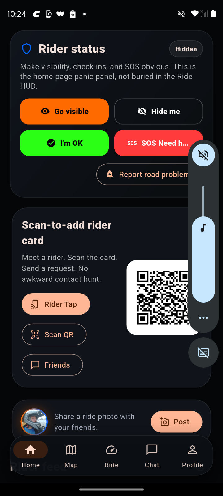 Rider Recall location permission screen